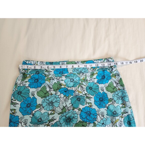 Vintage Floral Skirt size 4 Talbots Blue Green - Picture 4 of 7